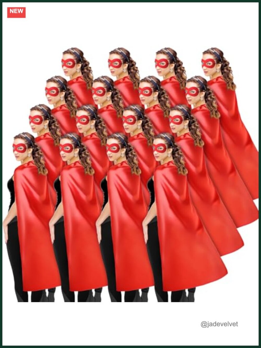 Red Heroic Cape and Mask Set for Adults Halloween Cosplay Party